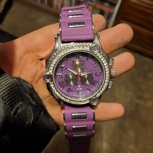 EVRI Purple and Silver Men's Watch